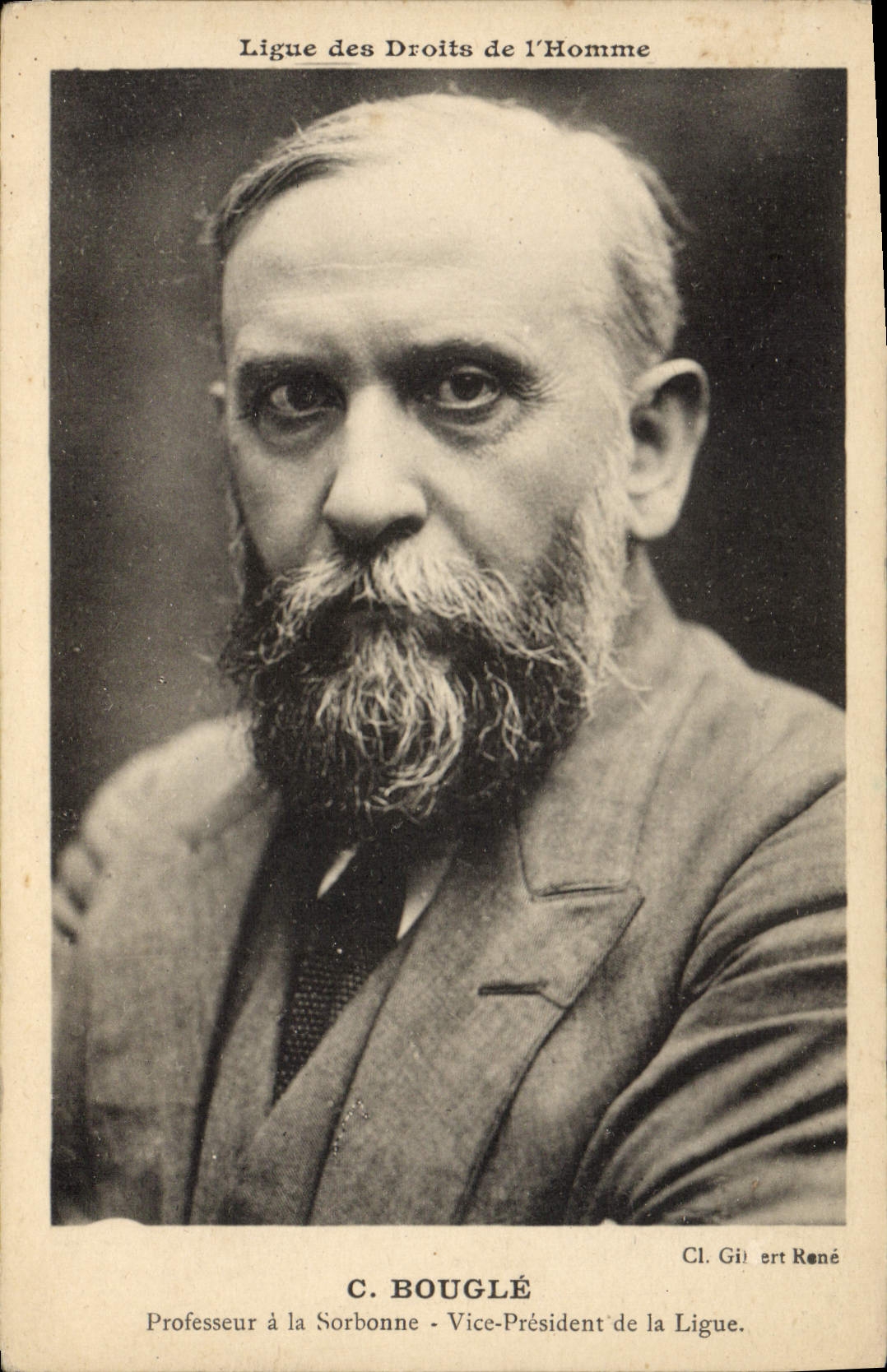 Postal Liga de los Derechos humanos Bouglie el Profesor tiene la Sorbona Vice Presidente de la Liga