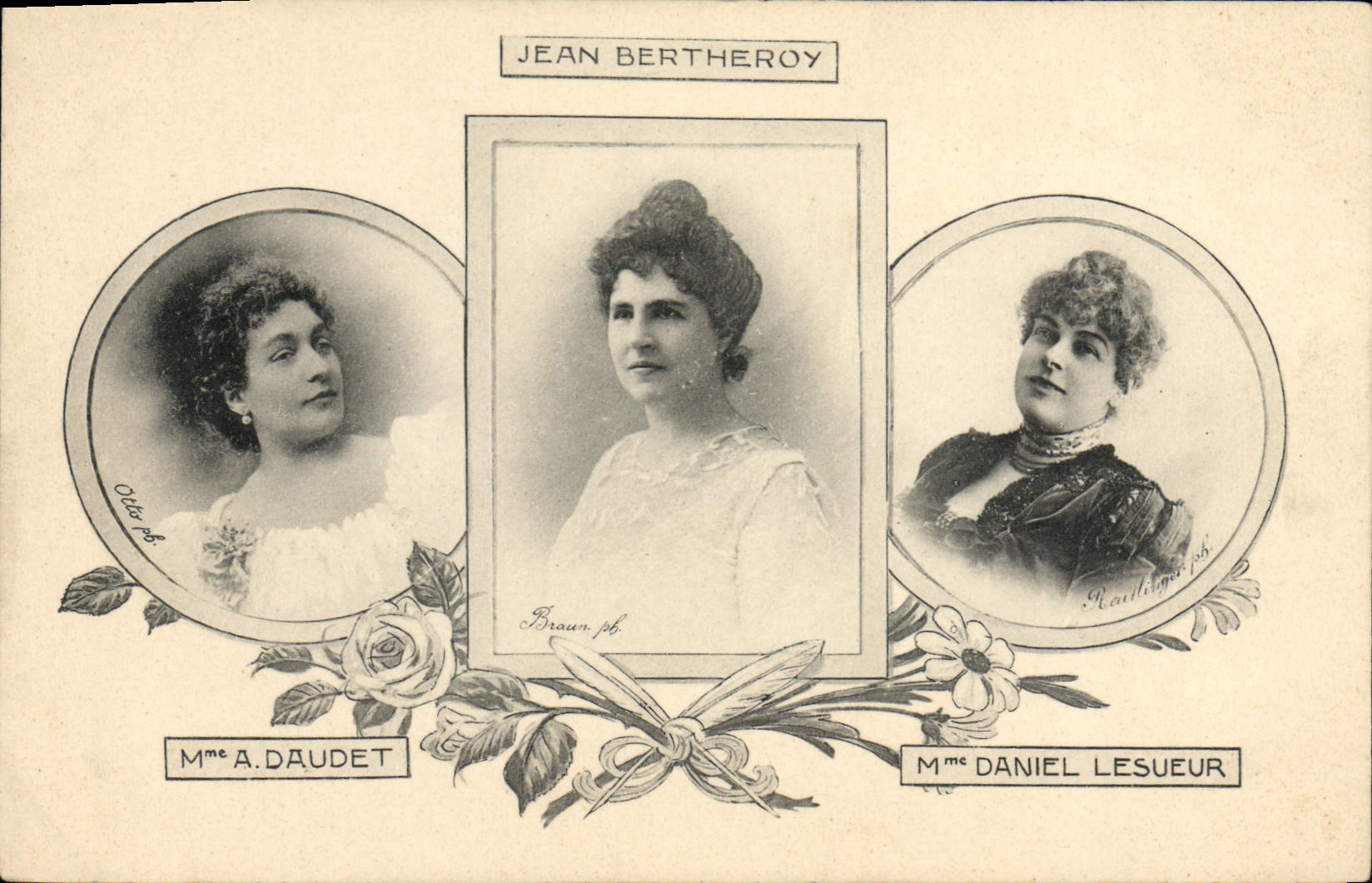 Vintage Postcard Mrs. A Daudet Jean Bertheroy Mrs. Daniel Lesueur