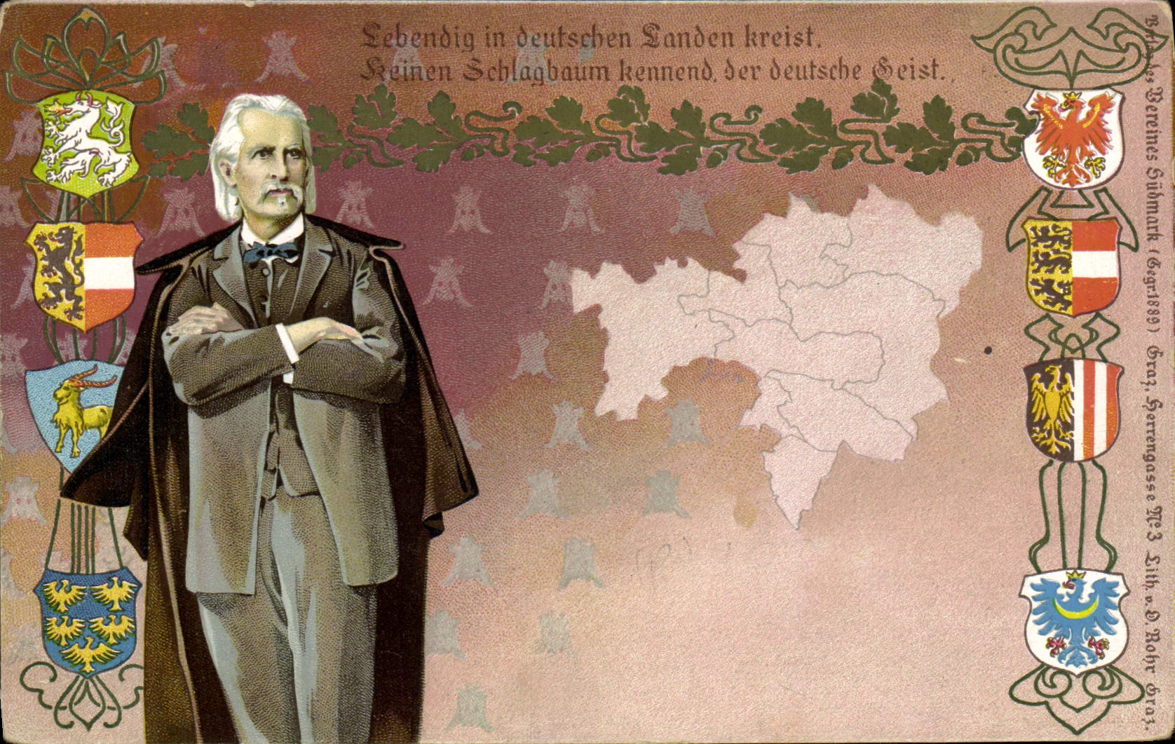 Vintage Postcard German Armorial bearings Personality