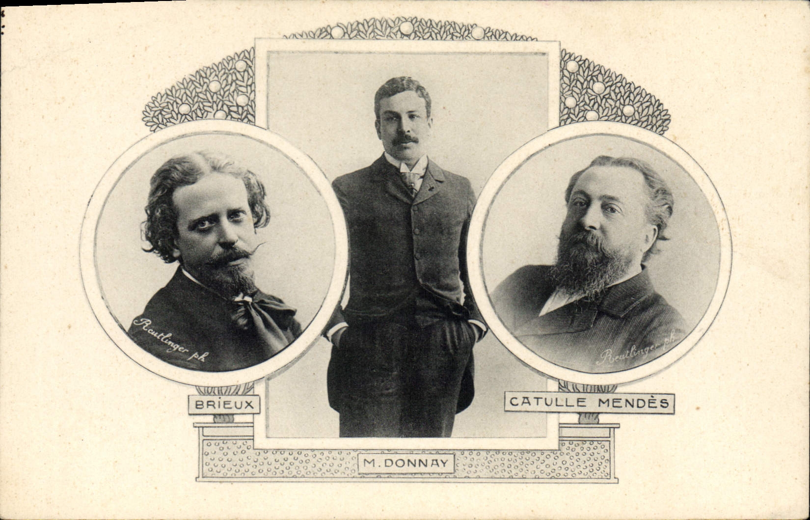 Vintage Postcard Brieux Catulle Mendes Donnay