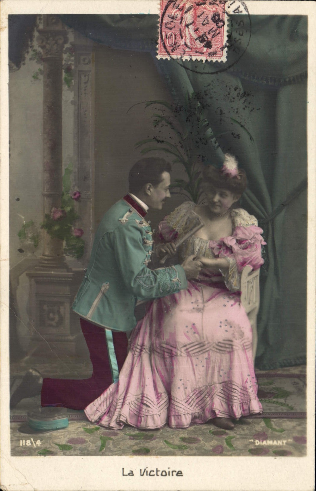 Vintage Postcard Fantasy Woman Range the Militaria victory