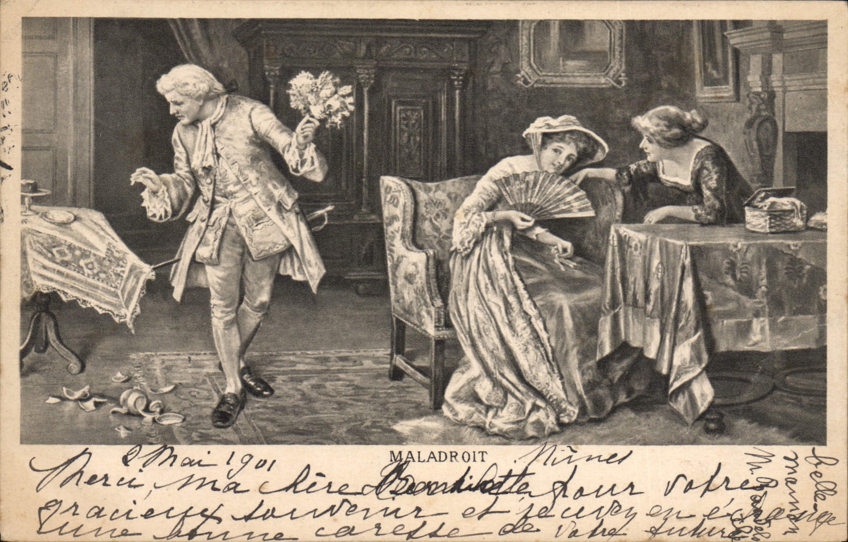 Vintage Postcard Fantasy Woman Awkward Range