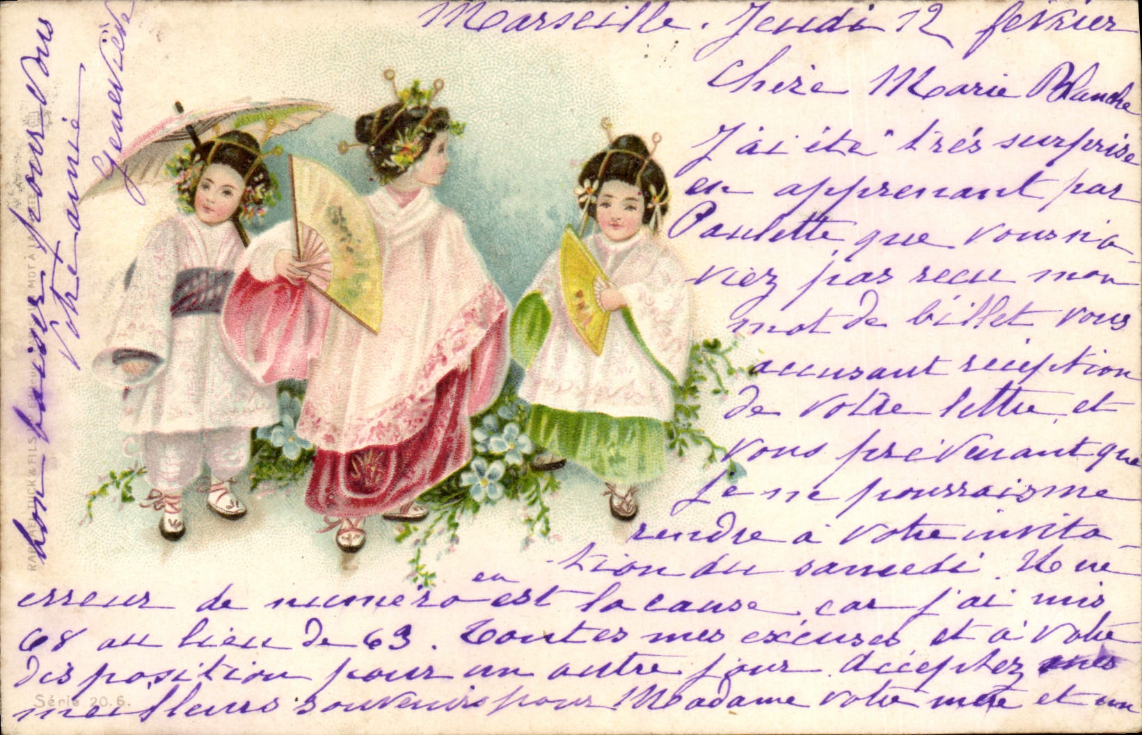 CPA Fantaisie Enfants Eventail Japon Nippon