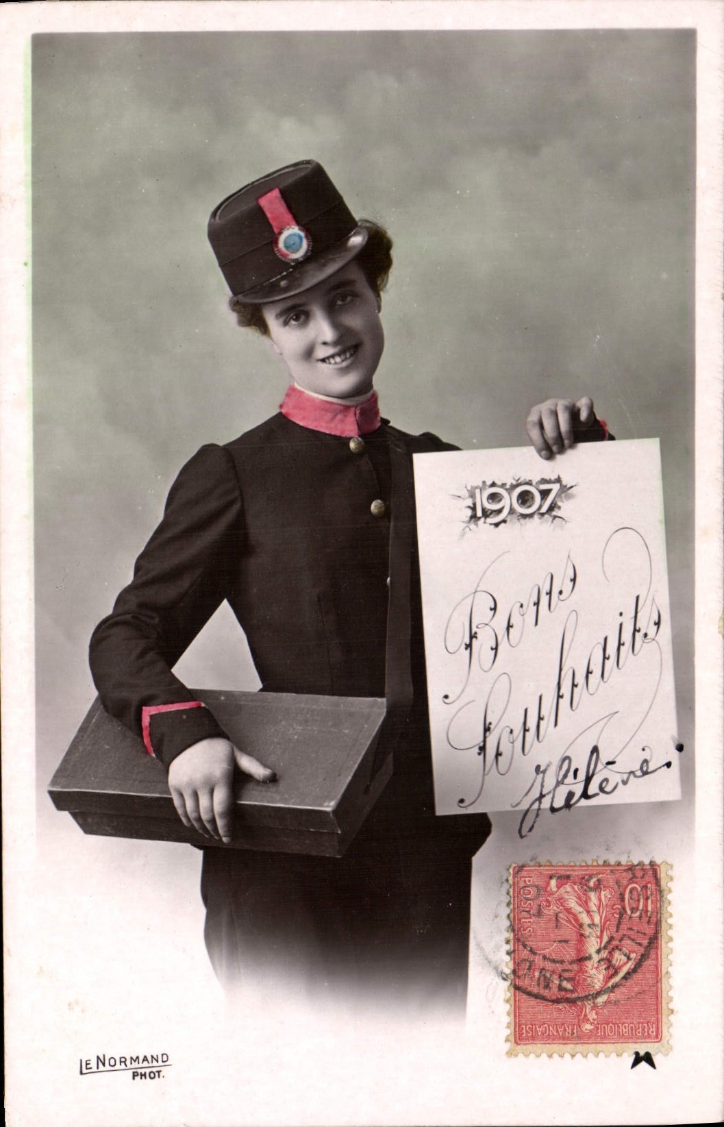 Vintage Postcard Fantasy Factor Post-office employee Year 1907