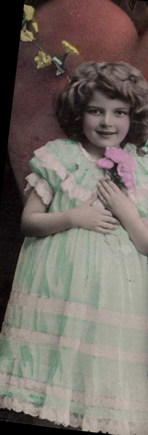 Vintage Postcard Fantasy Flowers Child Heart