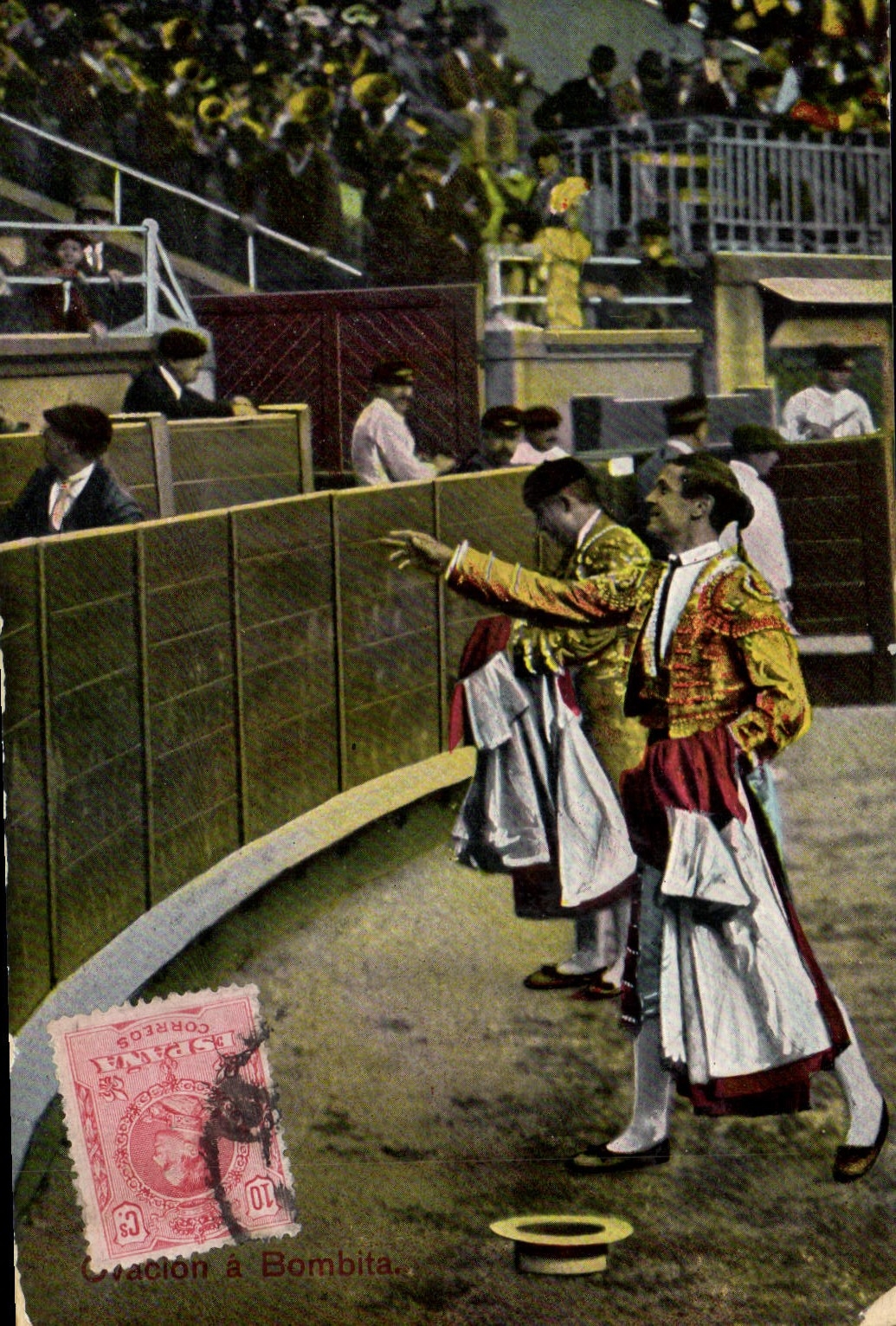 Postal Corrida Curso de toros Gracion a Bombita