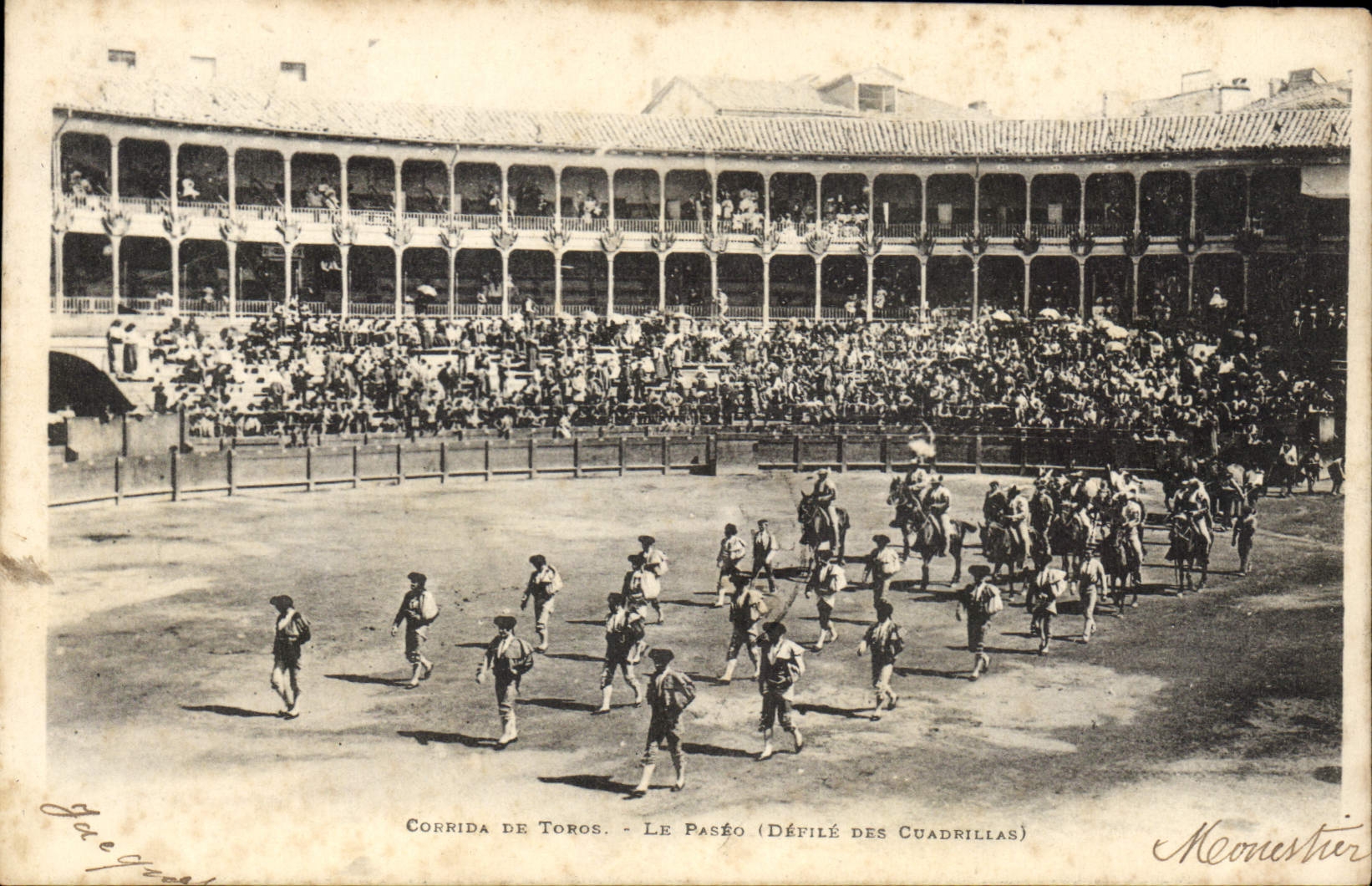 Postal Corrida Corrida de toros el paseo Desfile de los cuadrillas
