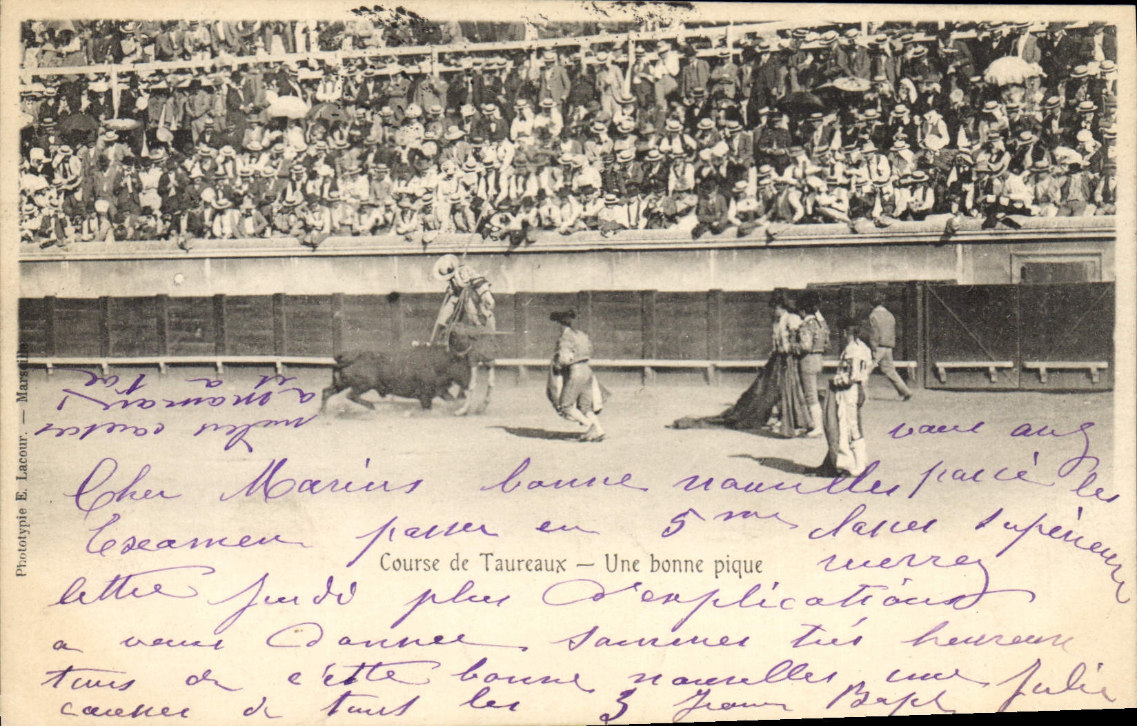 CPA Corrida Course de taureaux Une bonne pique