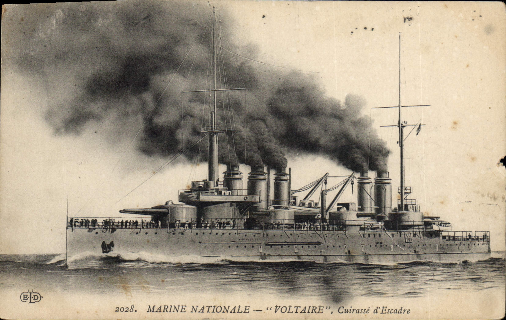 CPA Bateau de Guerre Voltaire Cuirasse d'escadre 