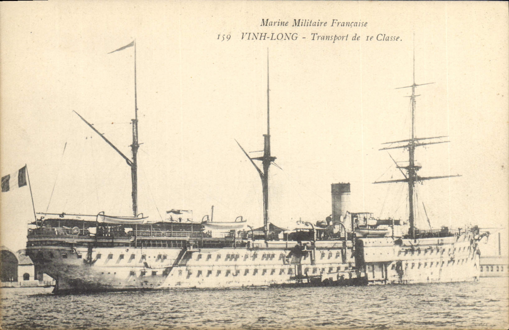 CPA Bateau de Guerre Vinh Long Transport de 1ere classe 
