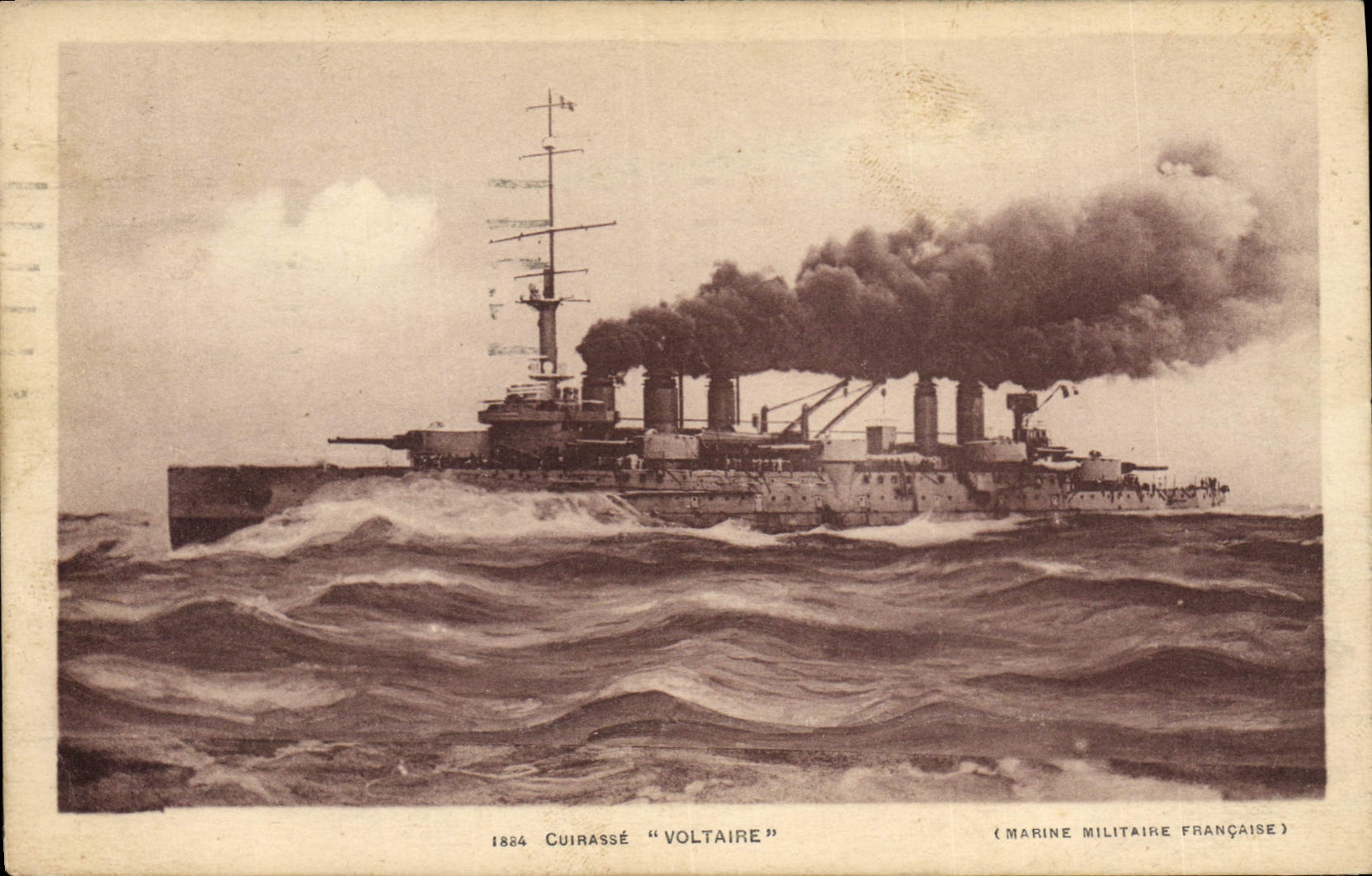 Vintage Postcard Warship Armours Voltaire