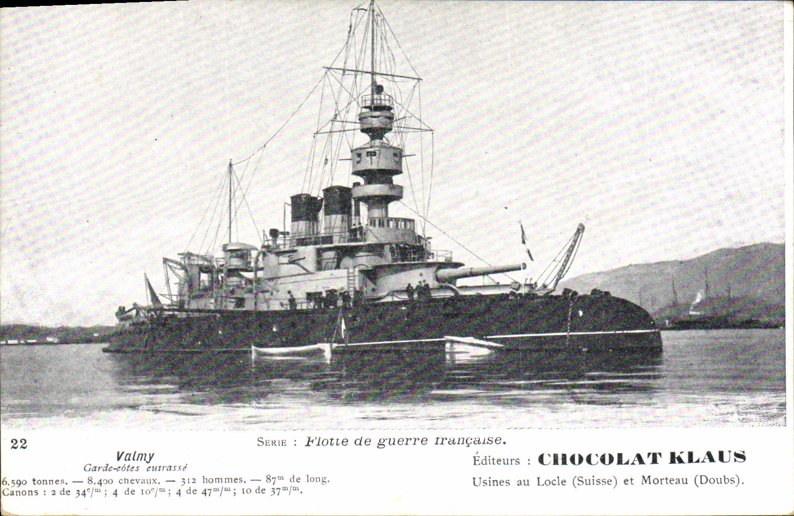 CPA Bateau de Guerre Valmy Garde Cotes Cuirasse 