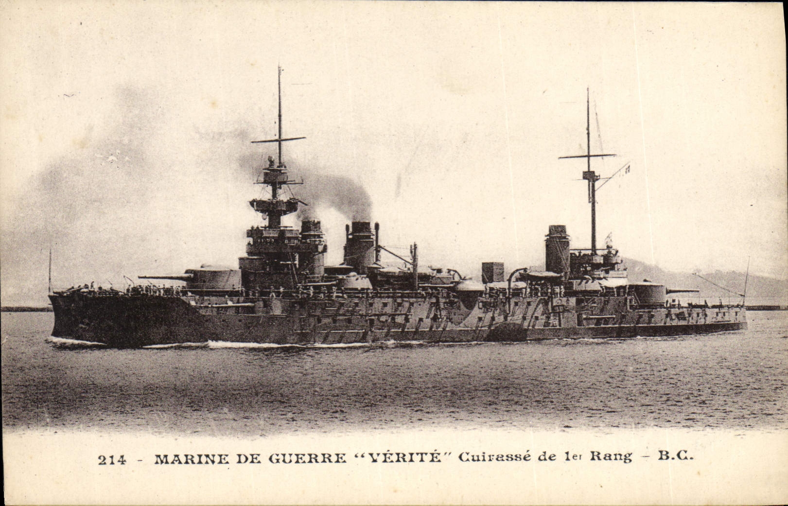 CPA Bateau de Guerre Verite Cuirasse de 1er rang 