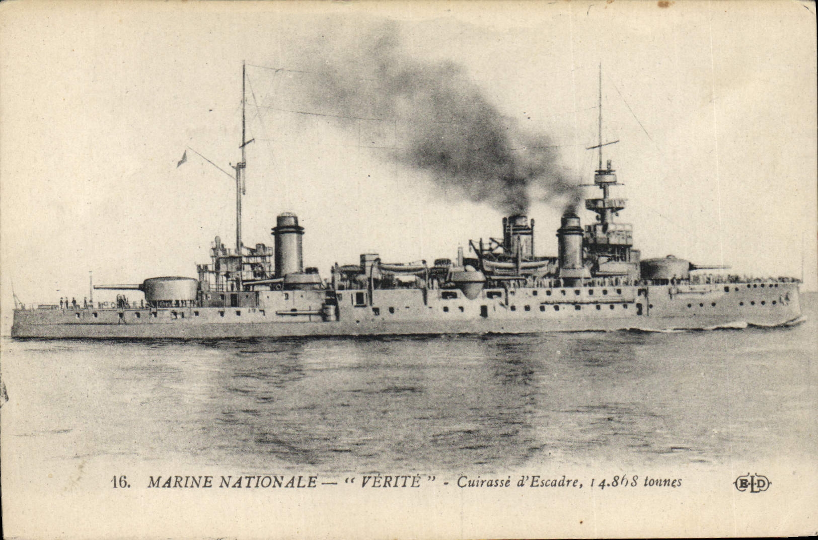 CPA Bateau de Guerre Verite Cuirasse d'escadre 