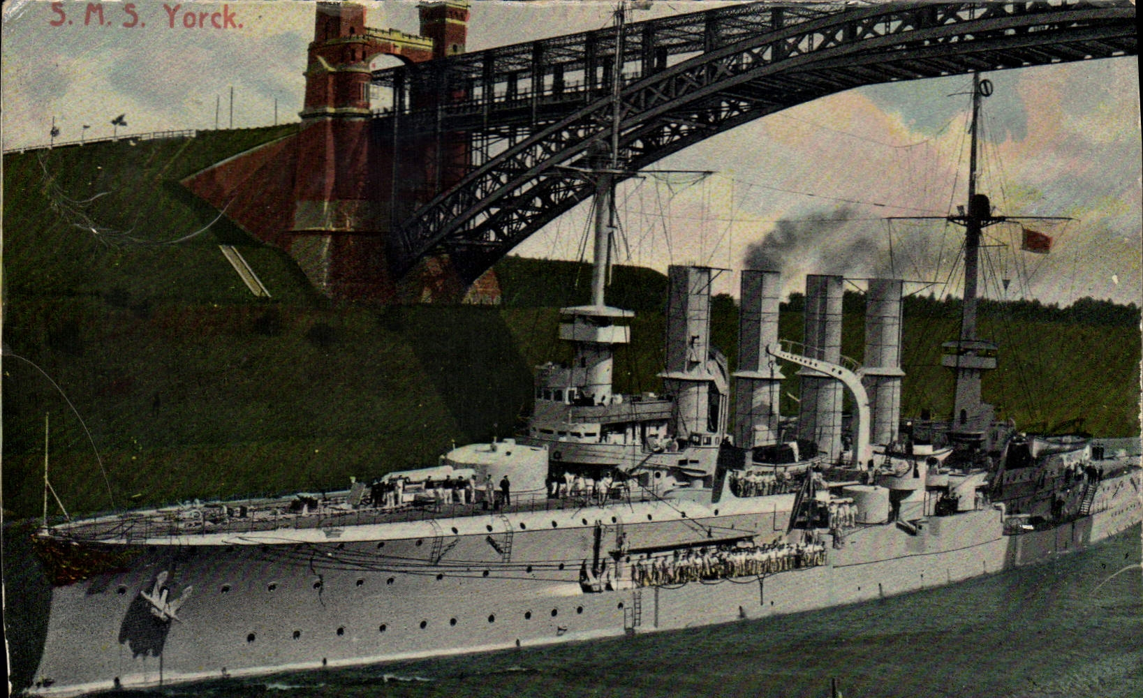 Vintage Postcard Warship SMS York