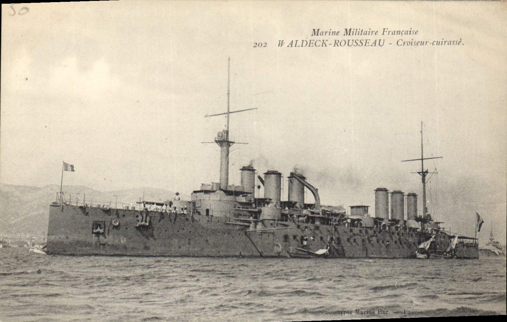 CPA Bateau de Guerre Waldeck Rousseau Croiseur Cuirasse 