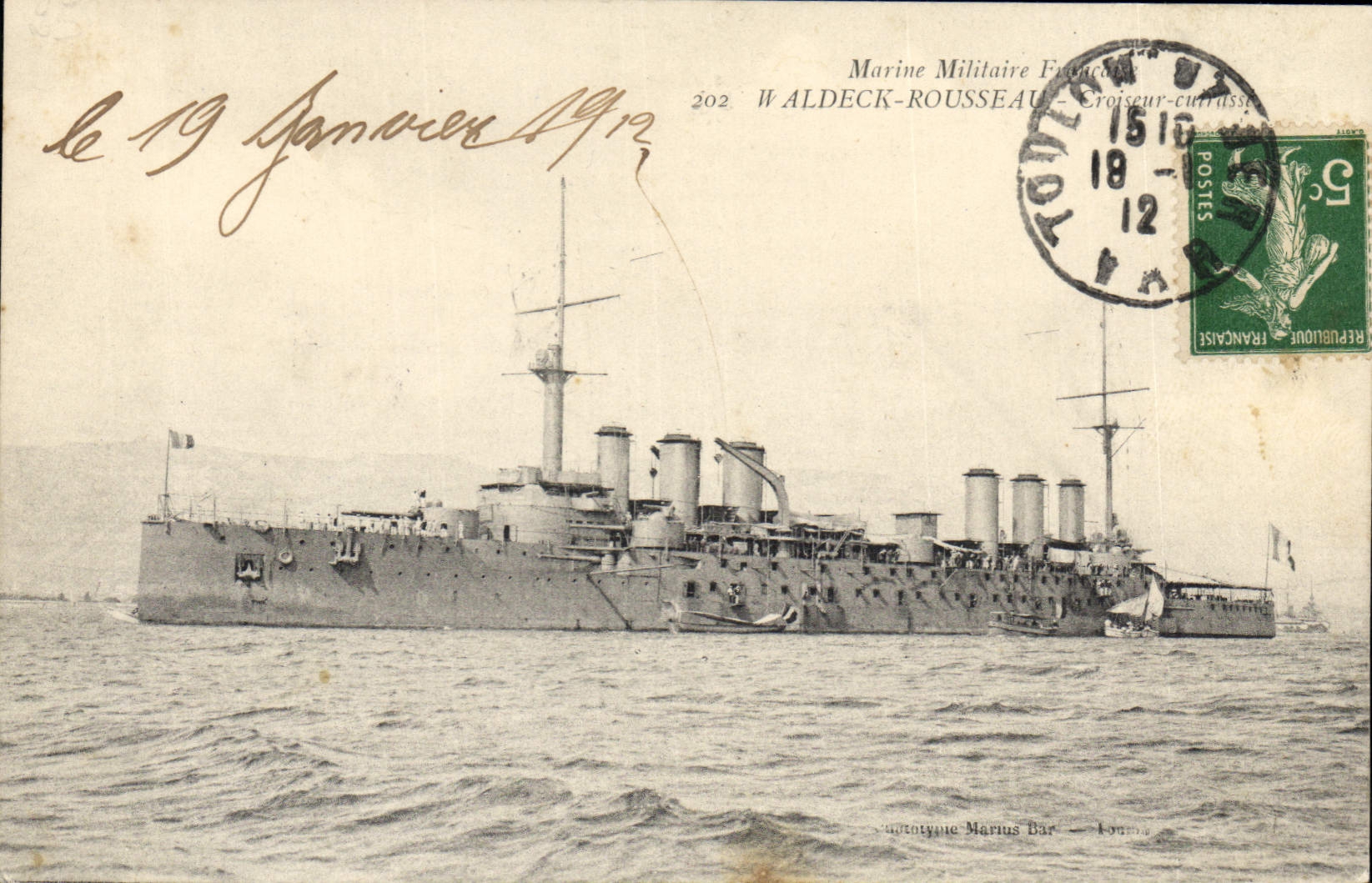 CPA Bateau de Guerre Waldeck Rousseau Croiseur Cuirasse