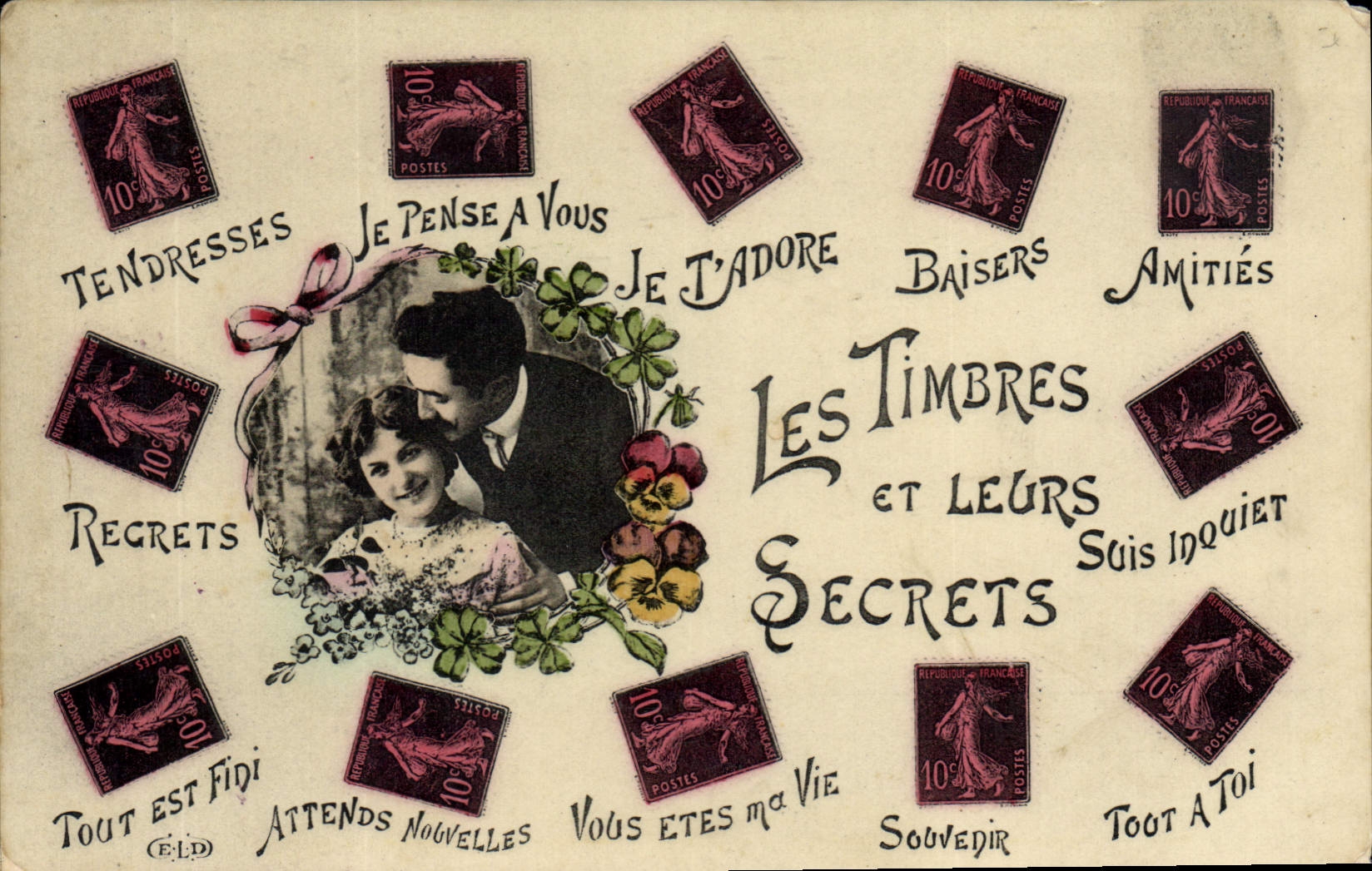 Vintage Postcard Fantasy stamps and their secrecies Sower