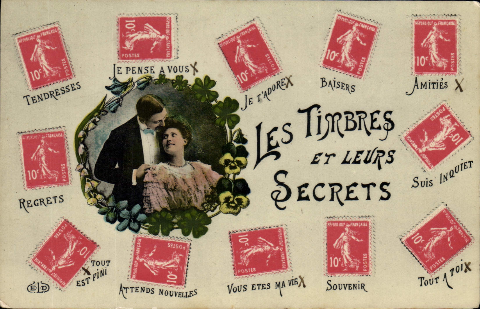 CPA Fantaisie Les timbres et leurs secrets Semeuse