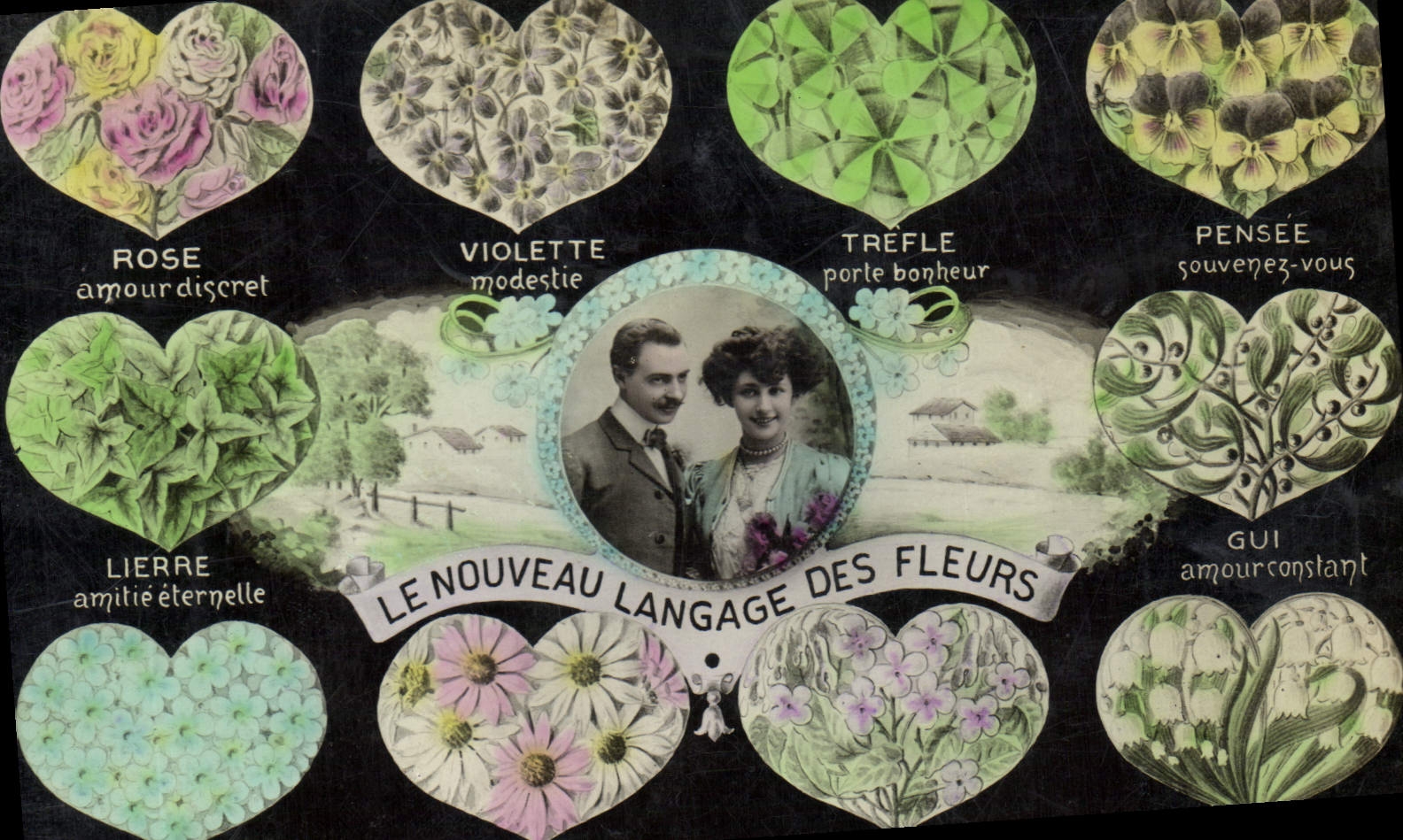 Vintage Postcard Fantasy the new language of the Flowers