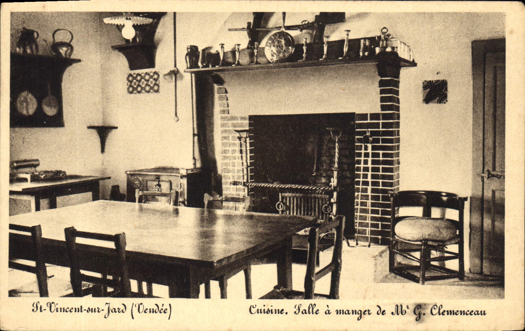 Vintage Postcard St Vincent on Jard Cuisine Dining room of Mr. G Clemenceau