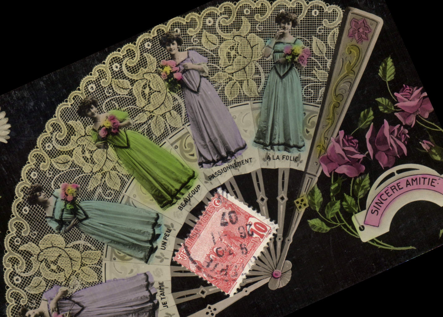 Vintage Postcard Fantasy Woman Range Women I love you A little