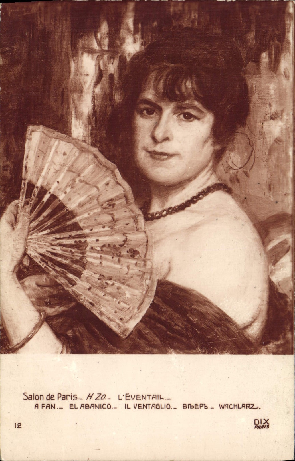 Vintage Postcard Fantasy Woman Living room Range of Paris H Zo