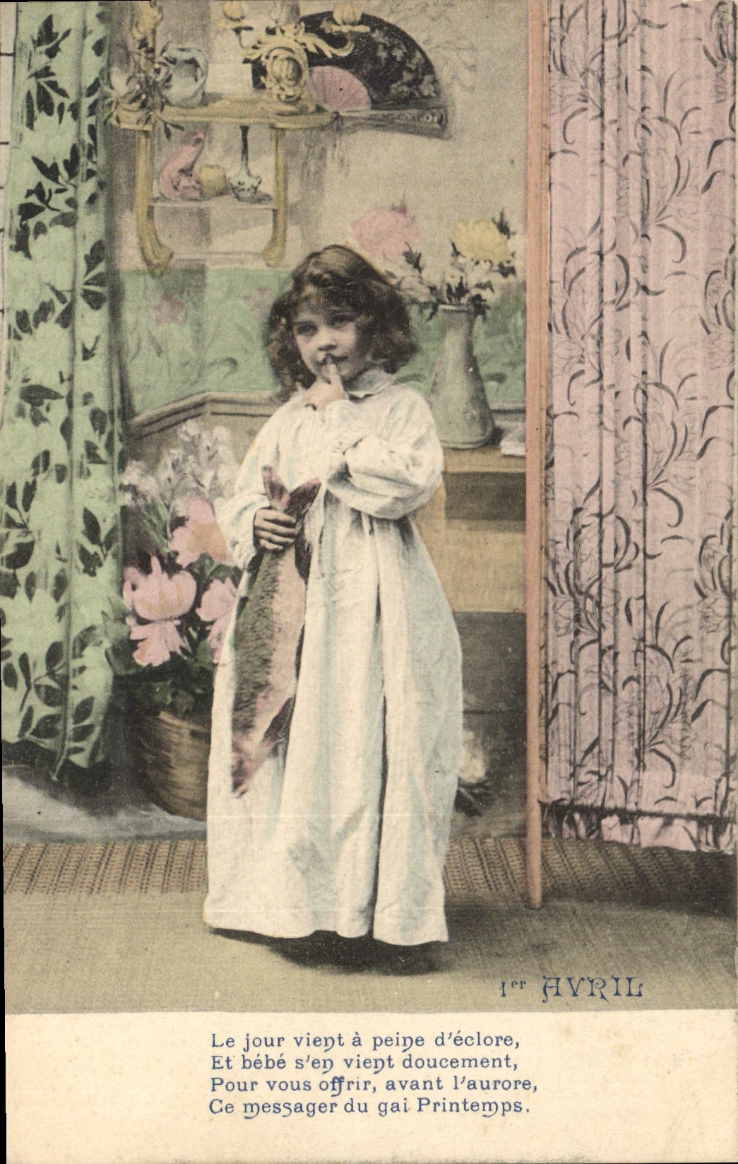 Vintage Postcard Fantasy Child Poisson Range