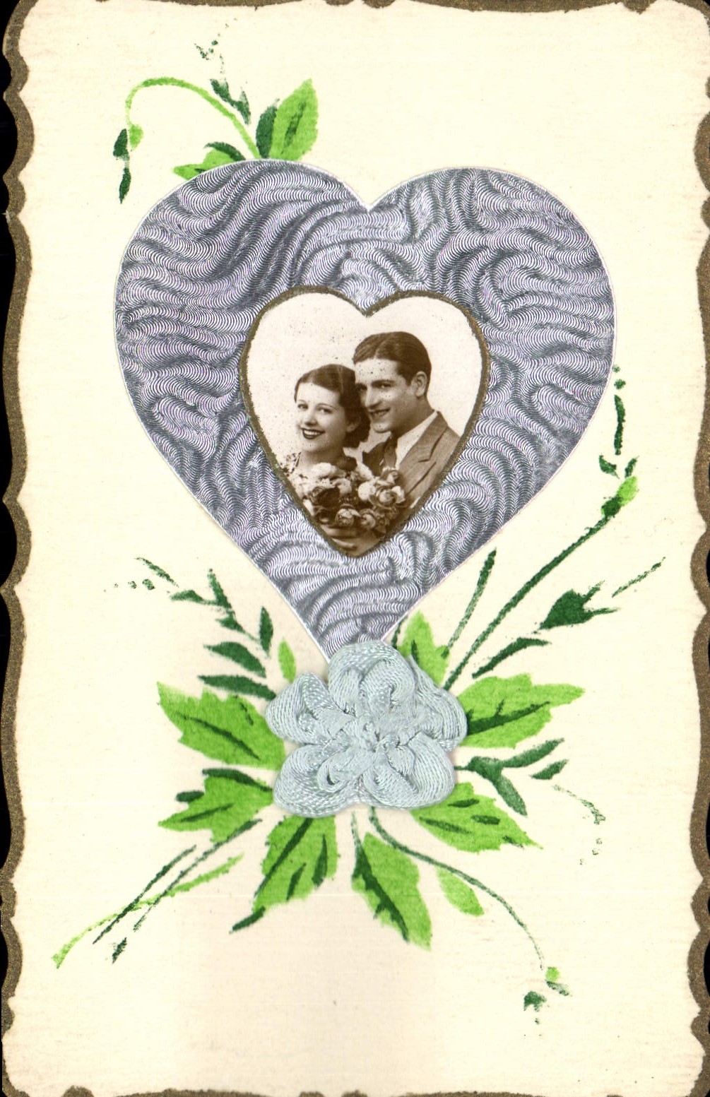 Vintage Postcard Fantasy Heart Woman