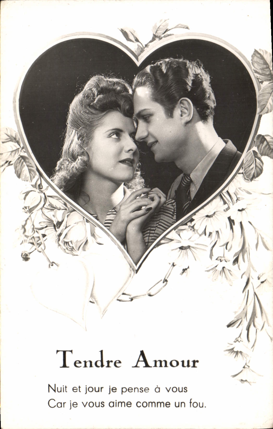 Vintage Postcard Fantasy Tender Heart Woman love