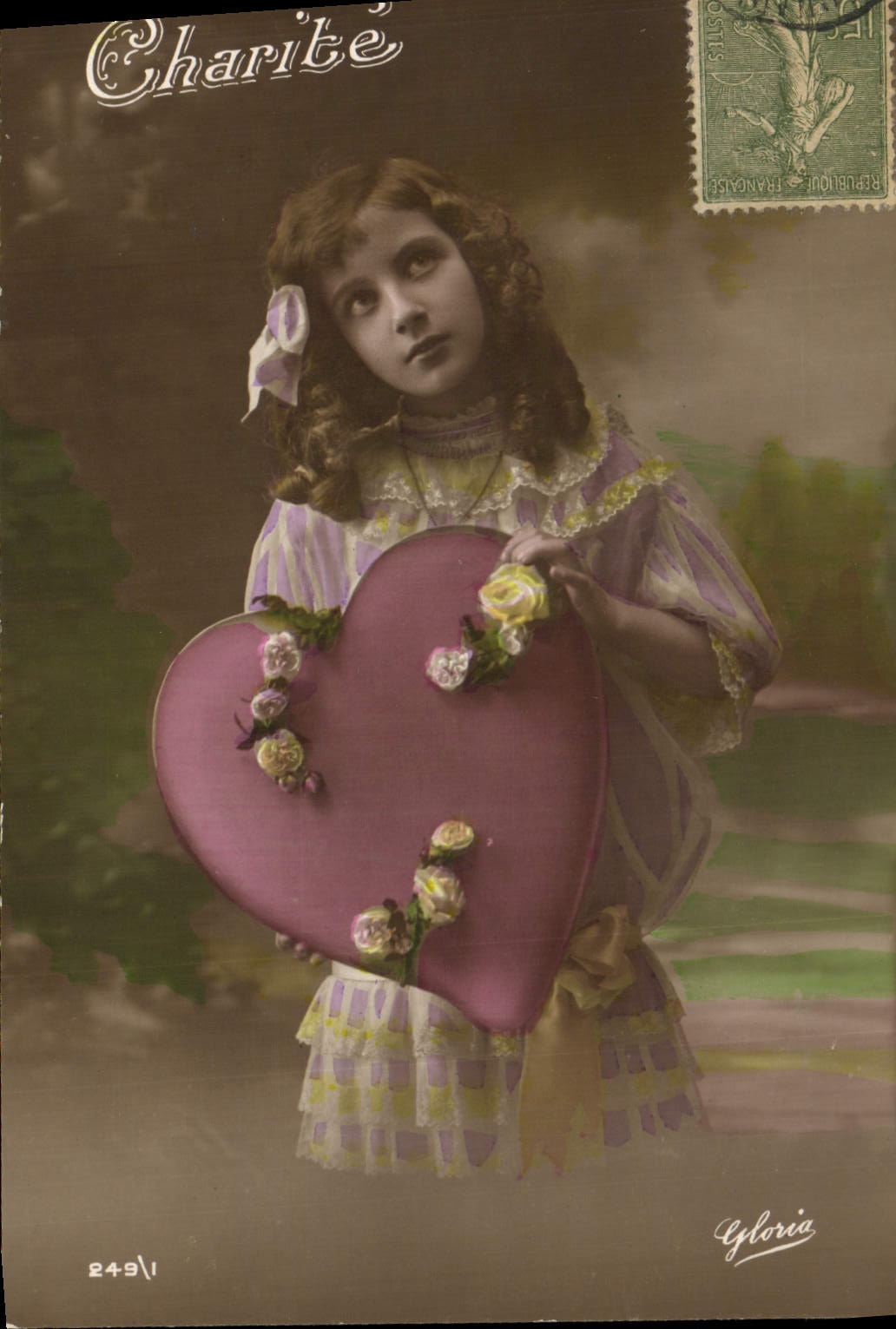 Vintage Postcard Fantasy Heart Child
