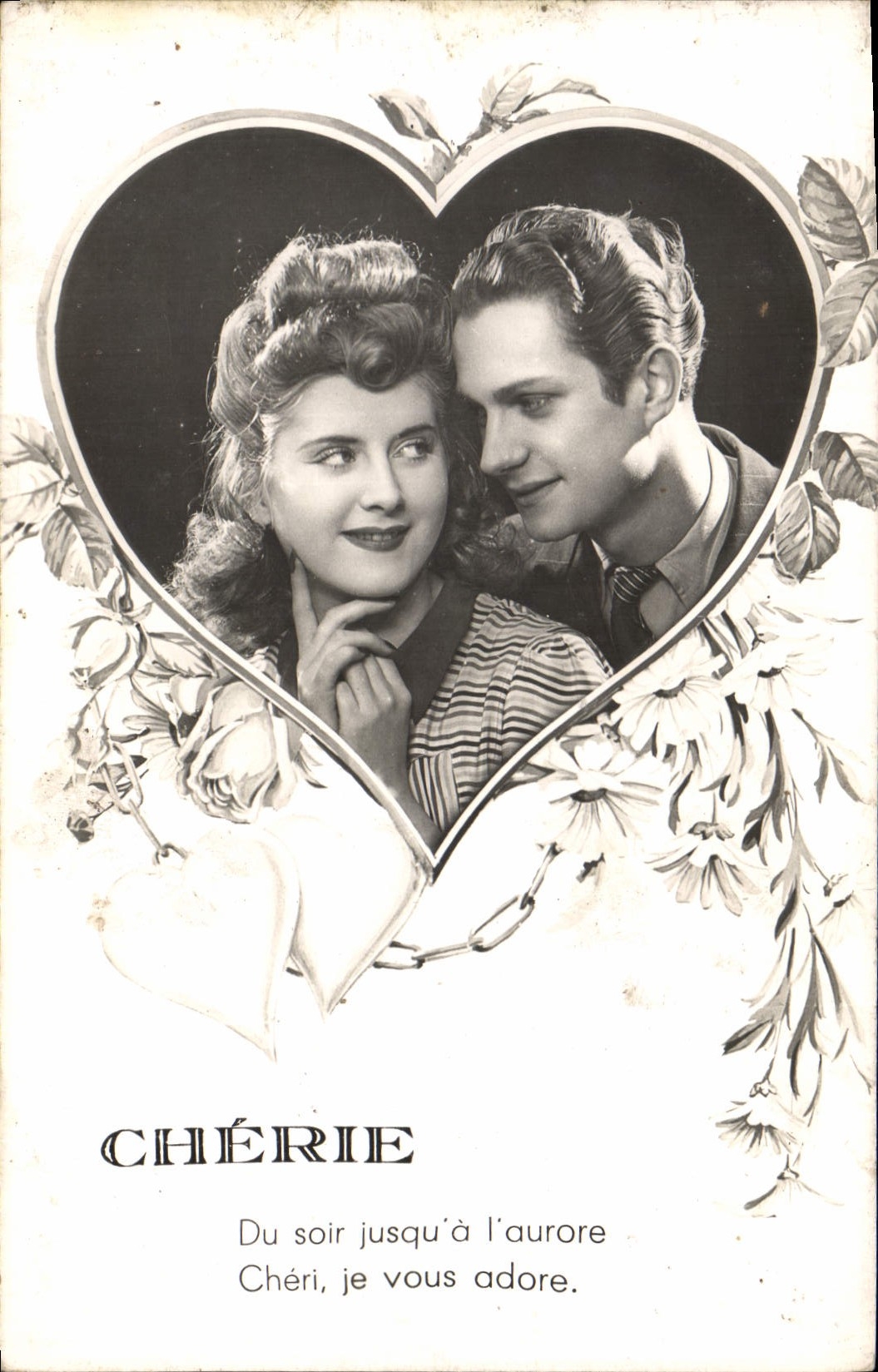 Vintage Postcard Fantasy Heart Woman Cherished