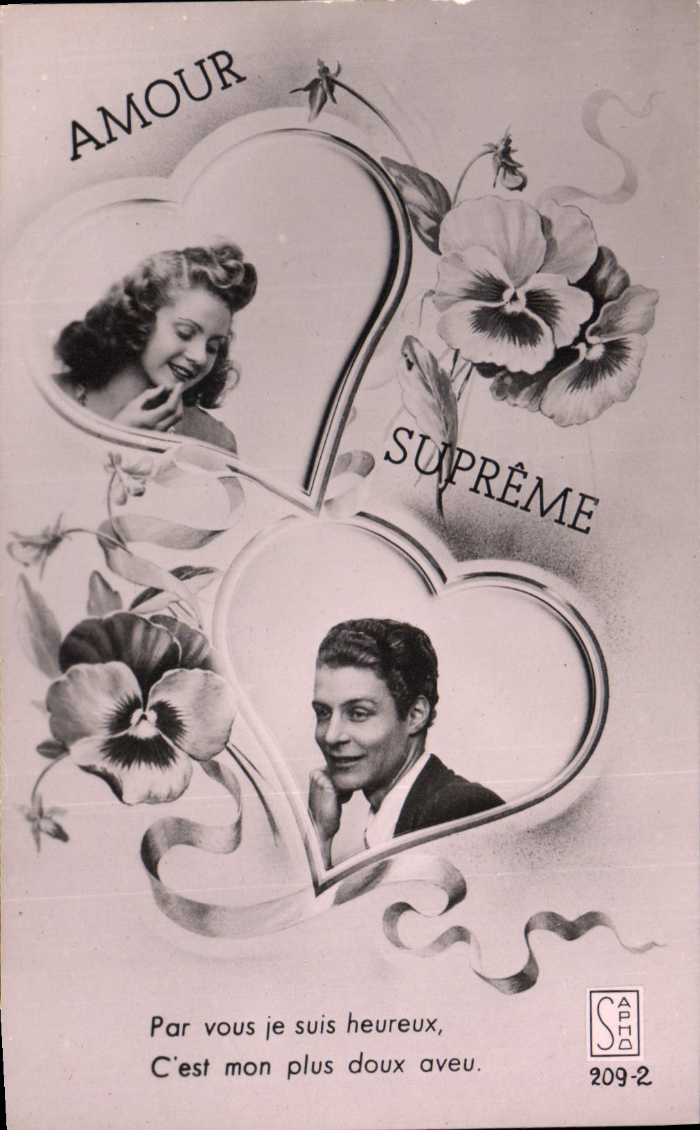 Vintage Postcard Fantasy Heart supreme Woman Love