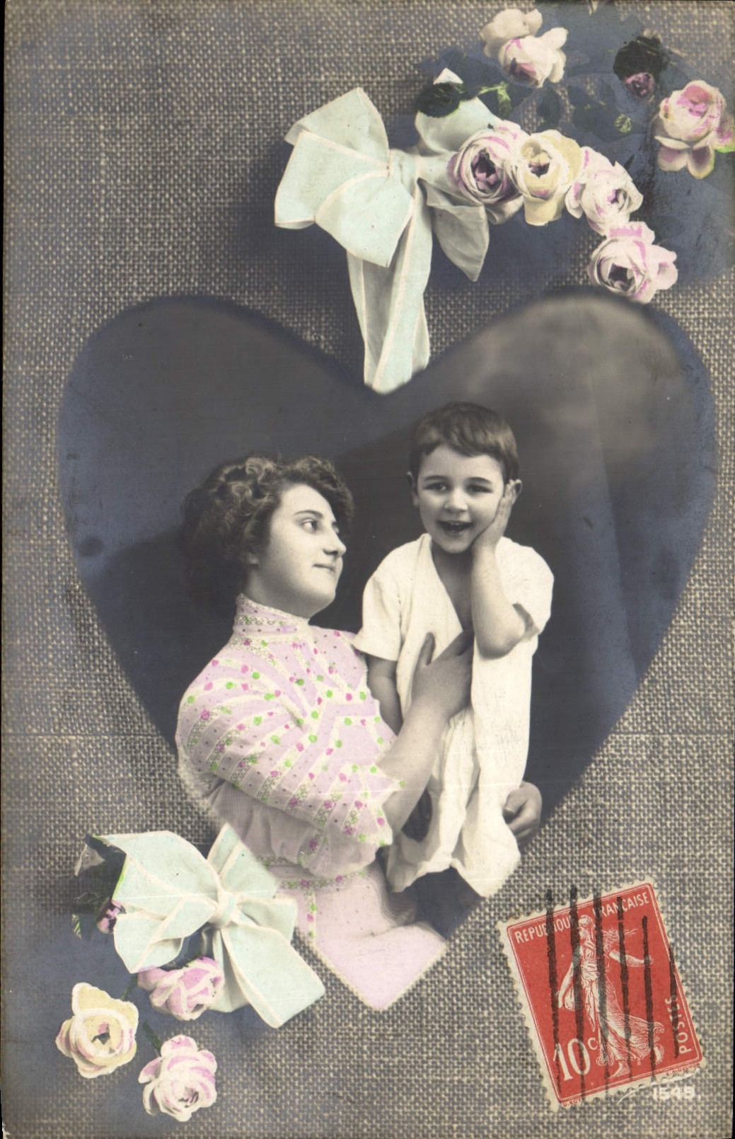 Vintage Postcard Fantasy Heart Child wife