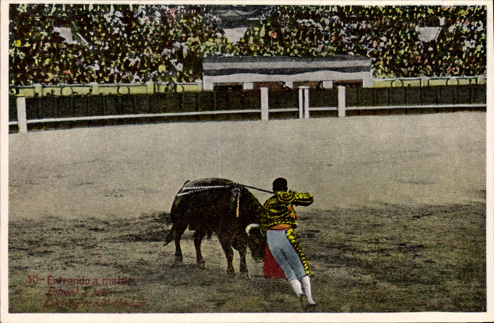 Postal Corrida Curso de toros Entrendo a matar