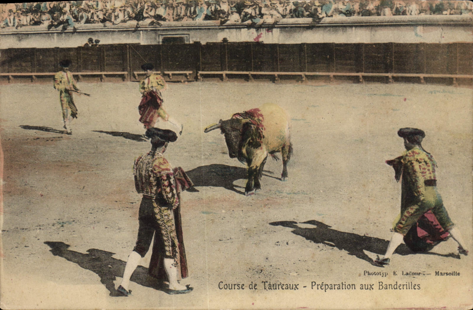 CPA Corrida Course de taureaux Preparation aux banderilles