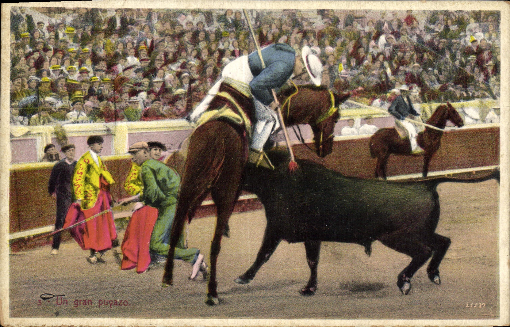 CPA Corrida Course de taureaux Un gran puyazo