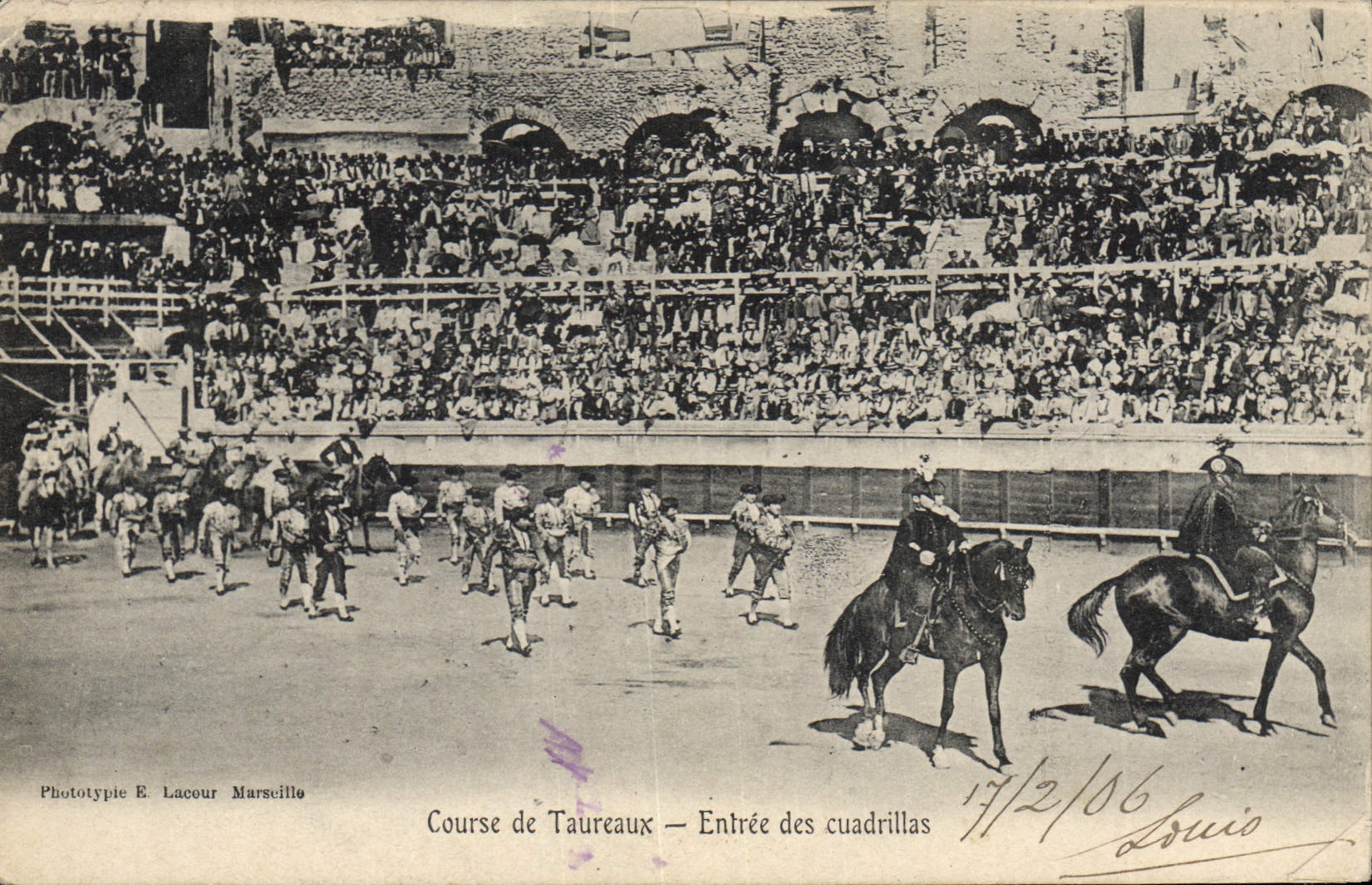 CPA Corrida Course de taureaux Entree des cuadrillas