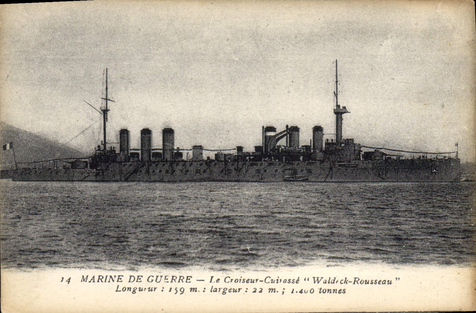 CPA Bateau de Guerre Le Croiseur cuirasse Waldeck Rousseau