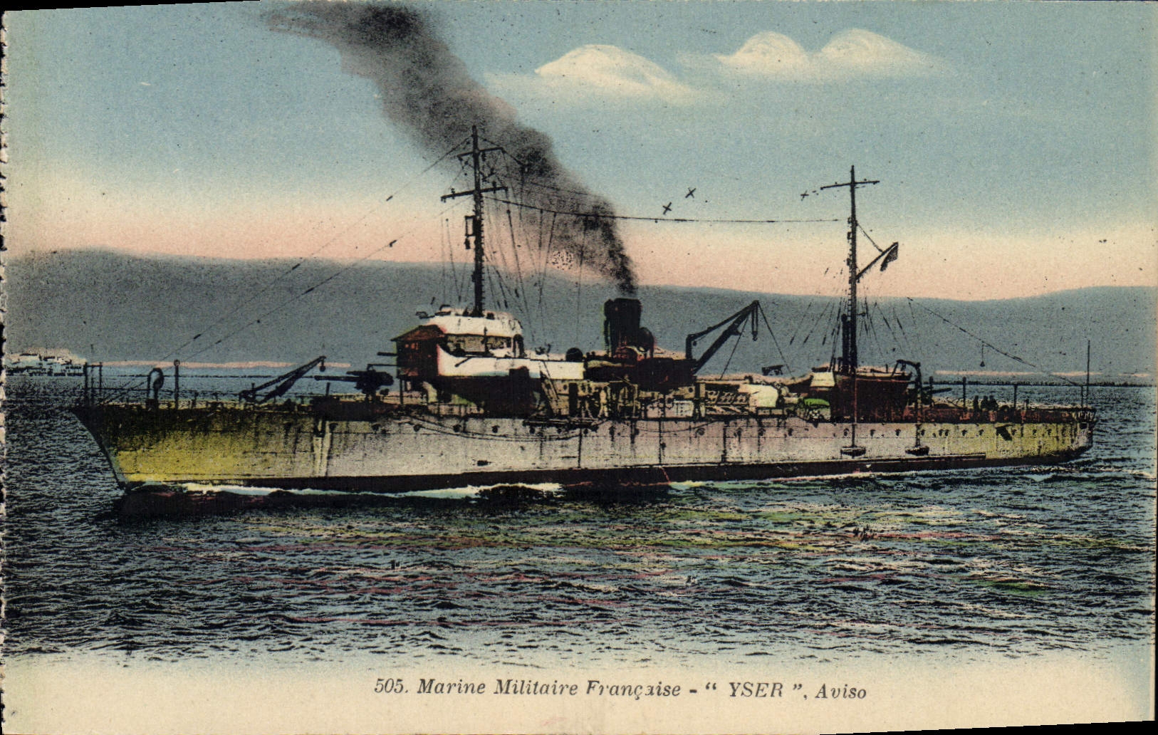 Vintage Postcard Warship Yser Sloop