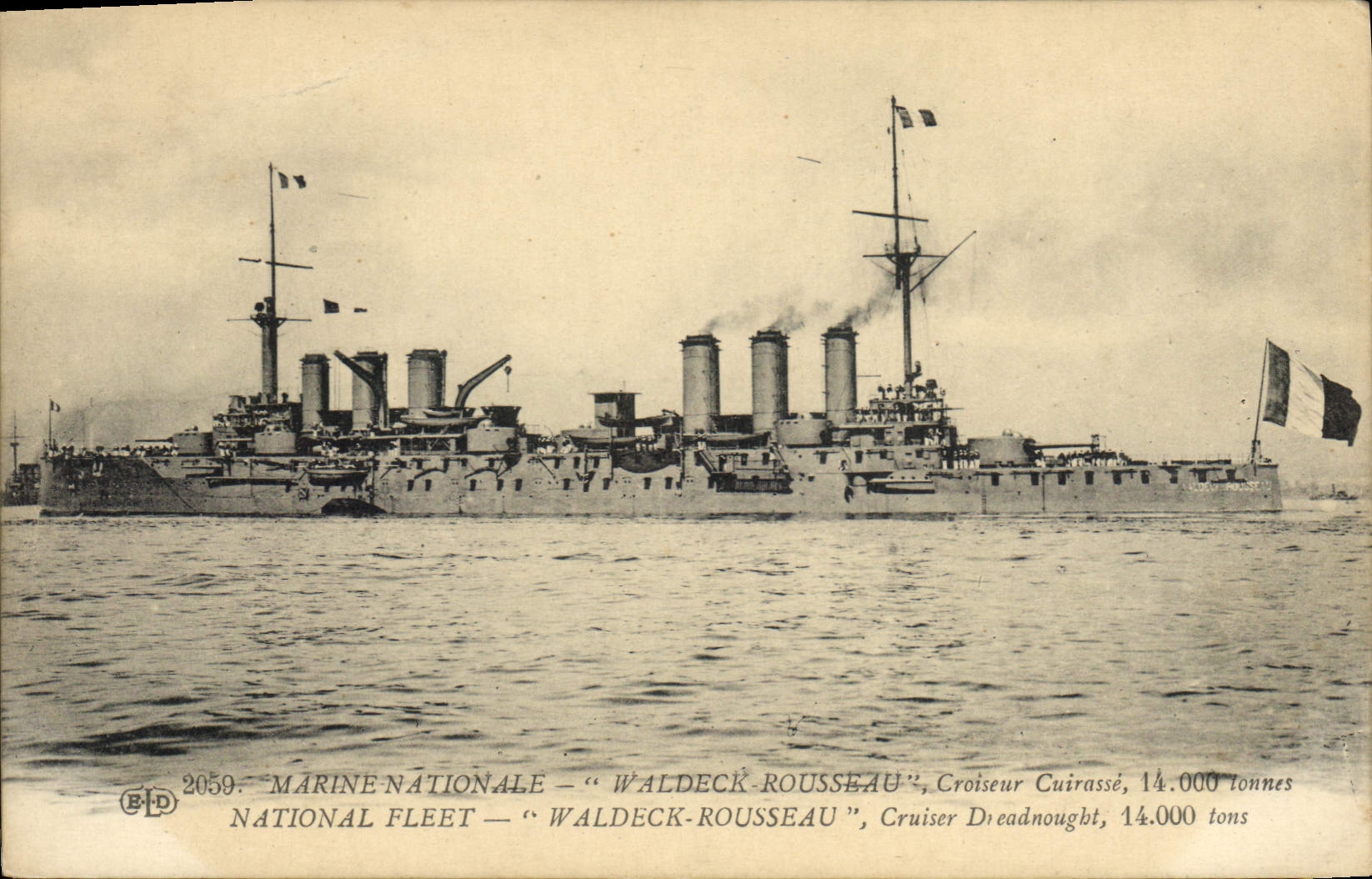 CPA Bateau de Guerre Waldeck Rousseau Croiseur Cuirasse