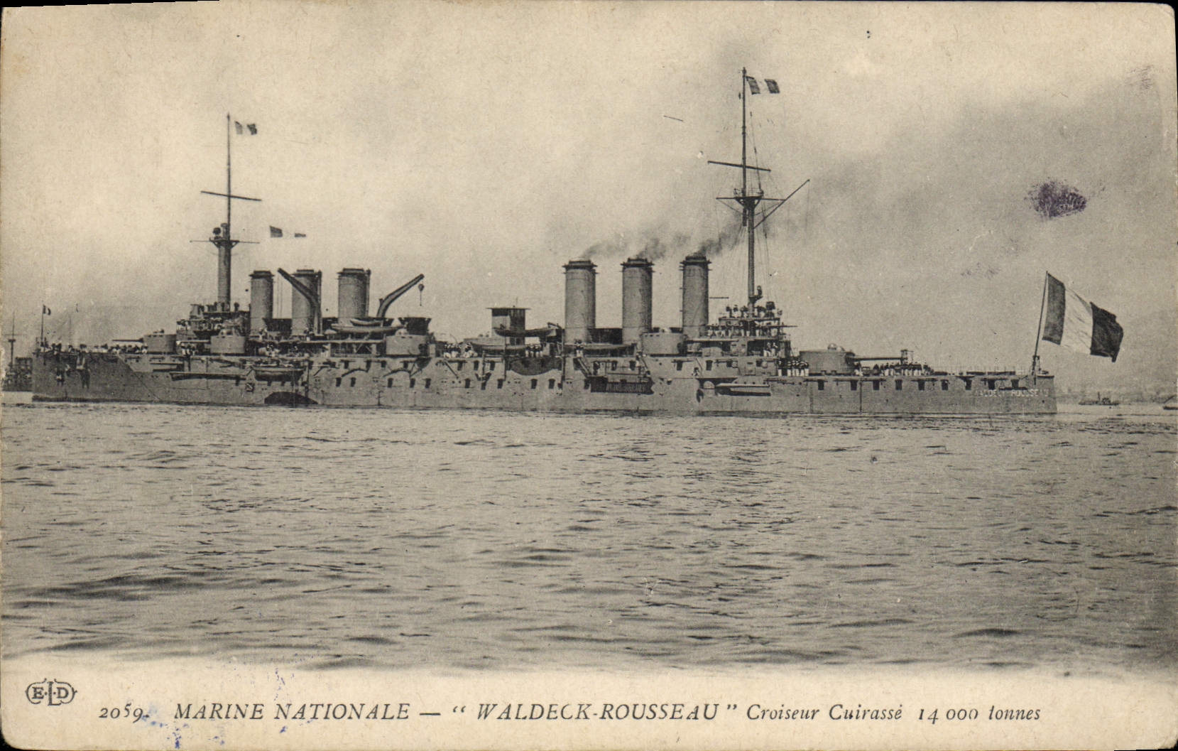 CPA Bateau de Guerre Waldeck Rousseau Croiseur Cuirasse 