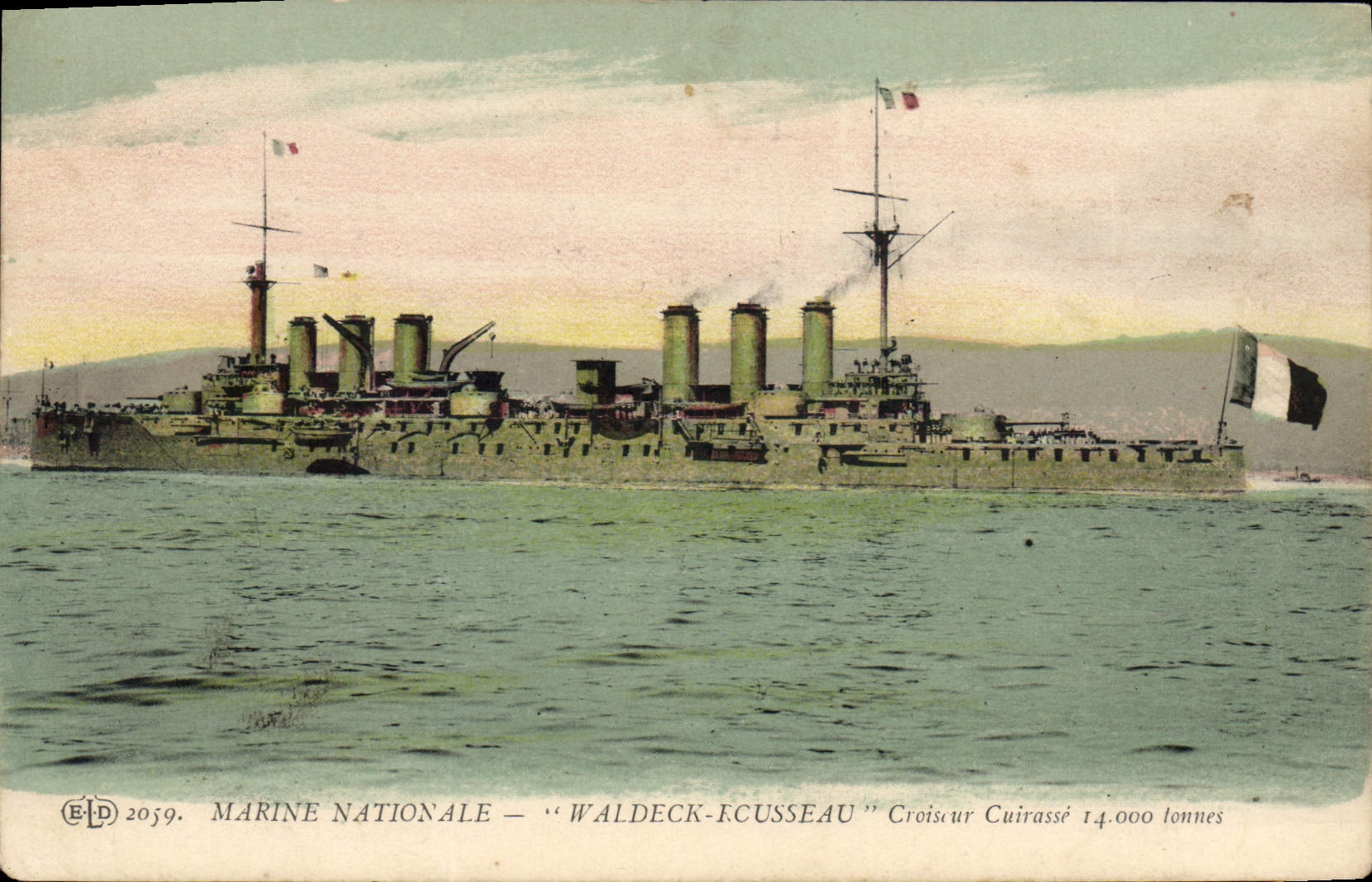 CPA Bateau de Guerre Waldeck Rousseau Croiseur Cuirasse 