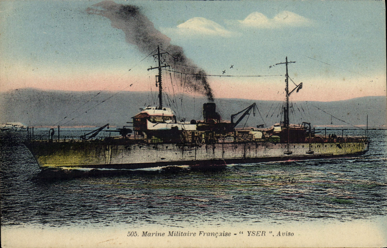 CPA Bateau de Guerre Yser Aviso 