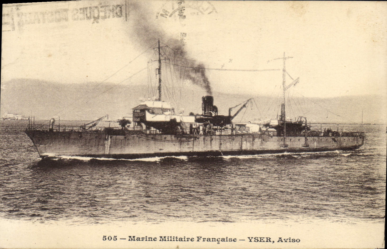 CPA Bateau de Guerre Yser Aviso 