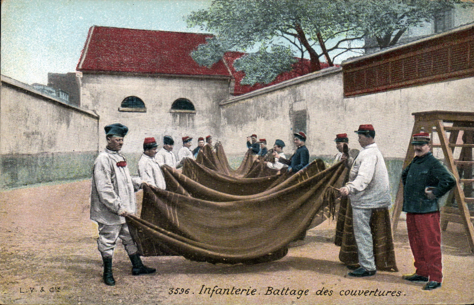 Vintage Postcard Militaria LVC Infantry Beating of the covers