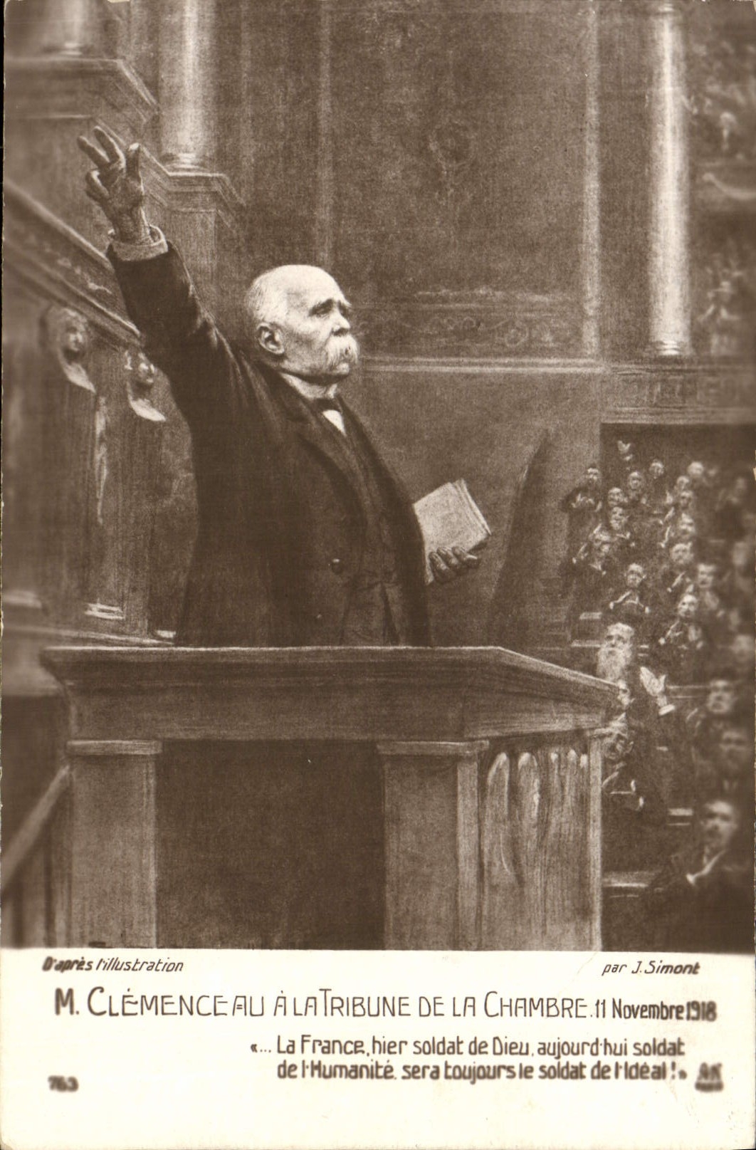 Vintage Postcard Clemenceau has the platform of the room