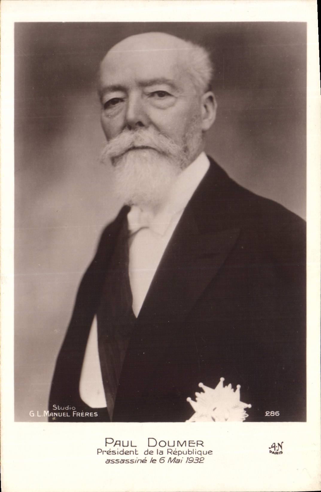 Vintage Postcard Paul Doumer President of the Republic