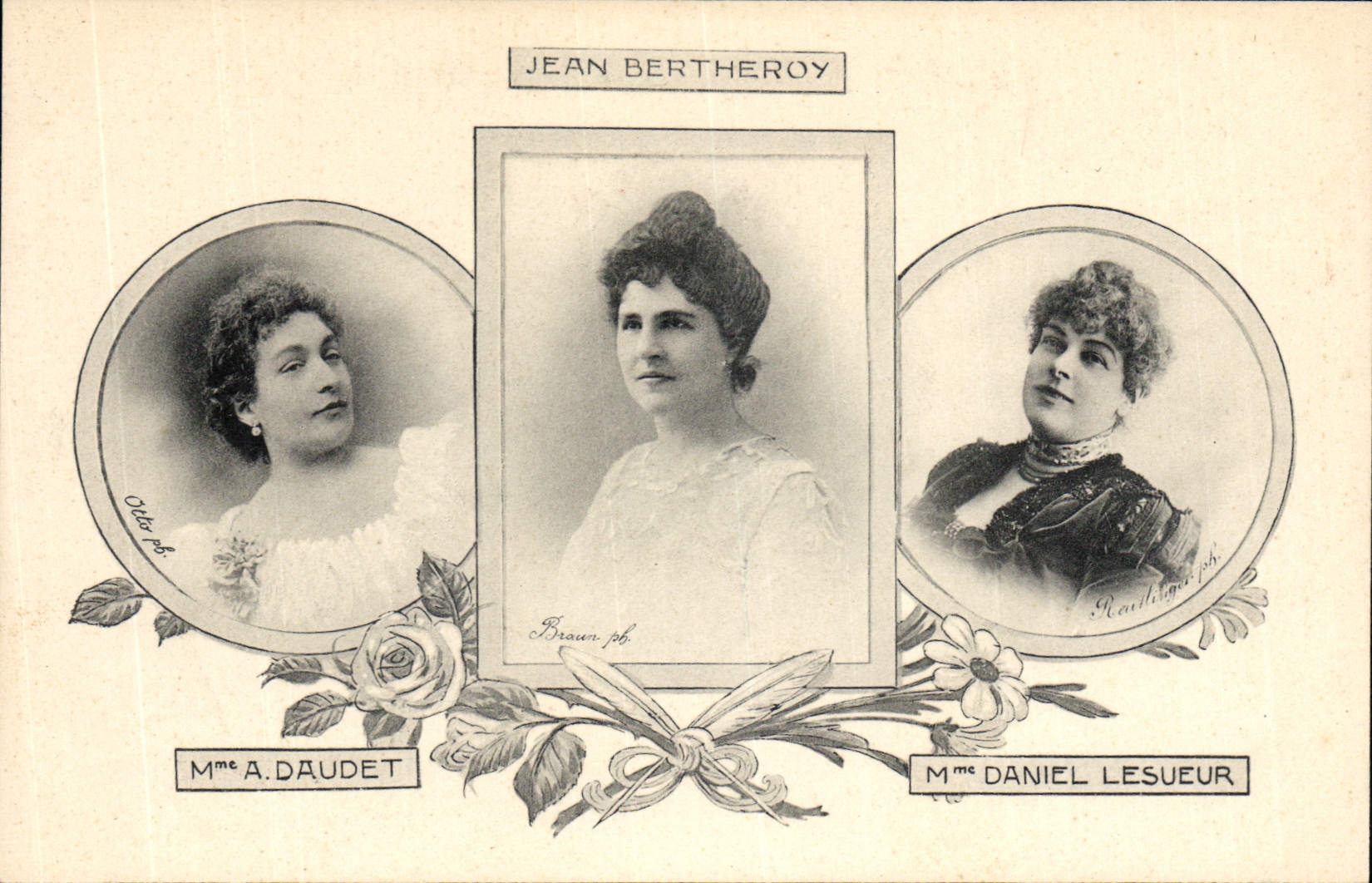 Vintage Postcard Jean Bertheroy Mrs. A Daudet Mrs. Daniel Lesueur