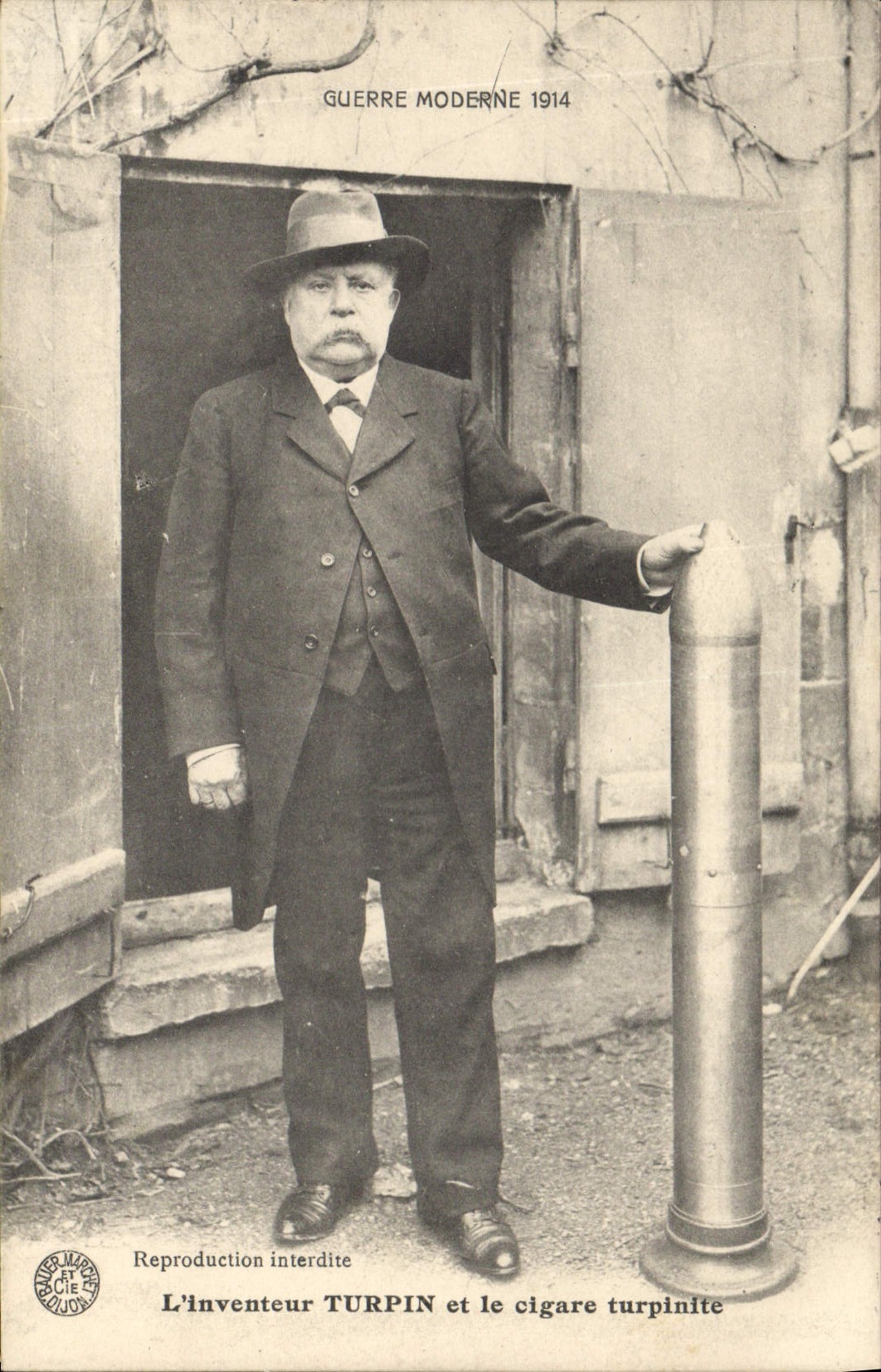 Vintage Postcard the Turpin inventor and the cigar turpinite Militaria